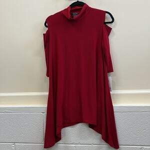CLARA SUNWOO NWT women’s Small Vibrant Red cold shoulder tunic top